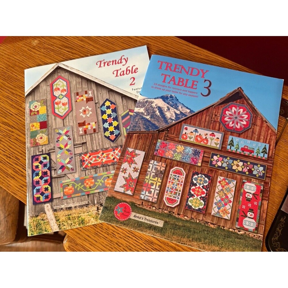 Anka's Treasures Trendy Table 2 & 3 Pattern Books 15 Table Runners in each book